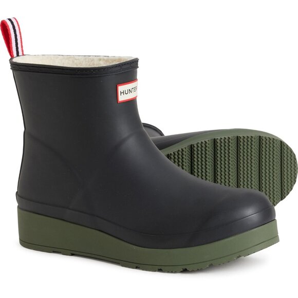 NEW HUNTERPlay Short Rain Boots - Waterproof, Insulated black For Women 1025 6s3 - Picture 2 of 8